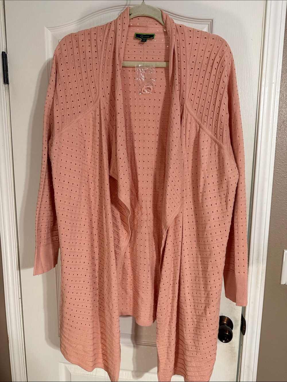C. Wonder Dusty Pink Pointelle Open-Front Cardigan